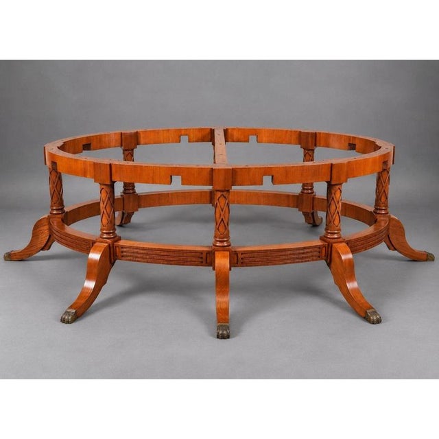 Large Burr Walnut Extending Oval Dining Table, 1950 For Sale - Image 4 of 12