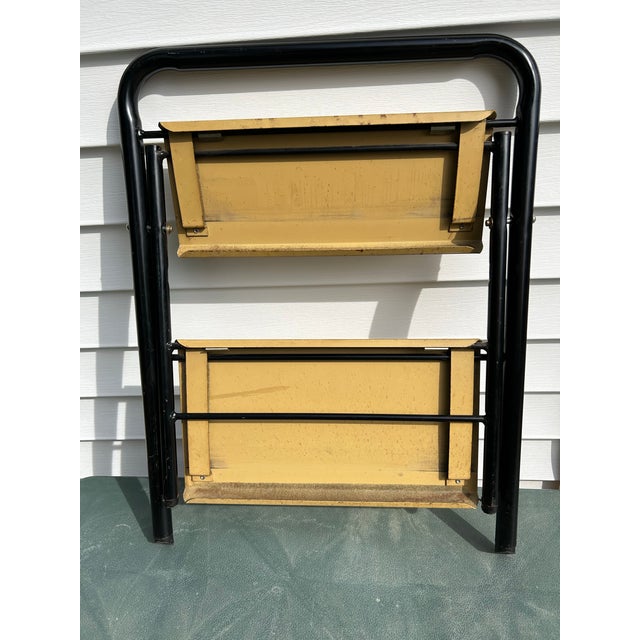Metal Mid Century Modern Folding Metal Step Stool For Sale - Image 7 of 8