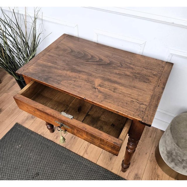 Gold Antique Italian Rustic Walnut Writing Table, 1890s For Sale - Image 8 of 10