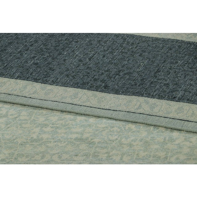 Textile Rug & Kilim’s Contemporary Rug With Blue and Cream Florals, Navy Blue Border For Sale - Image 7 of 7