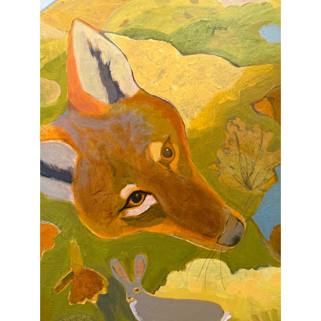 This 24” x 24” piece is on stretched canvas. I used many layers of acrylic paint both thick and thin to give it a...