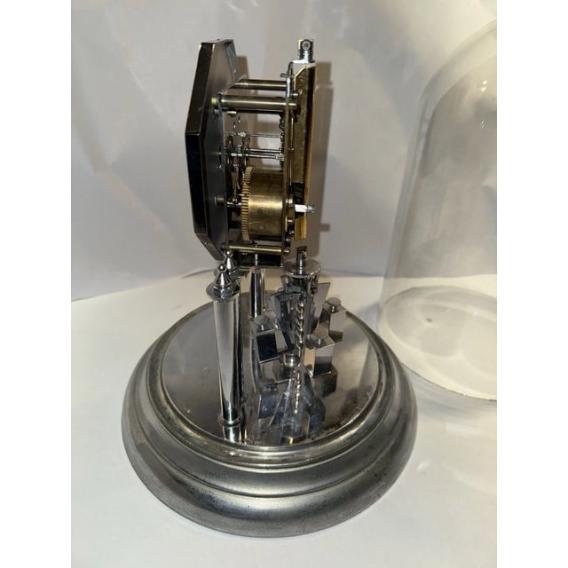 1920s German Art Deco Chrome 400 Day Anniversary Mantel Clock For Sale - Image 4 of 9
