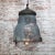Metal Vintage French Industrial Round Gray Metal Glass Pendant Light from Philips For Sale - Image 7 of 8