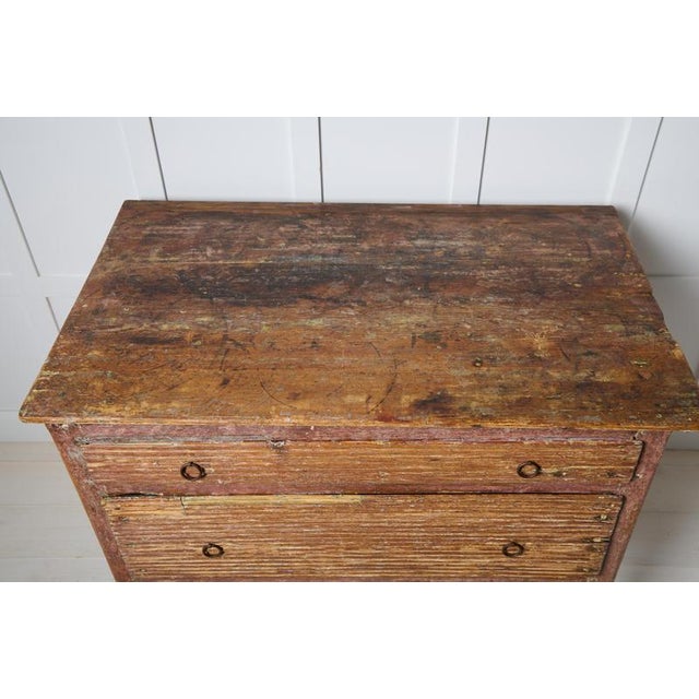 Antique Folk Art Rustic Chest of Drawers in Pine For Sale - Image 13 of 14