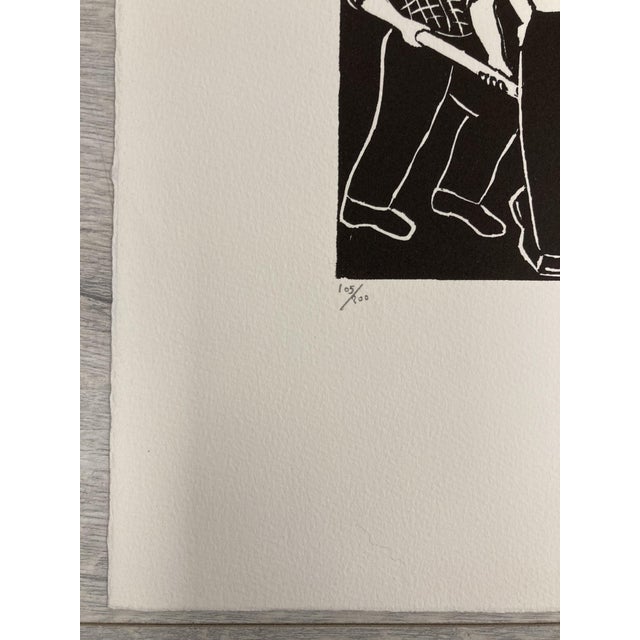 Dominique Le Blaise The Workers Engraved wood, print on paper in black and white Signed lower right Numbered 105/200 lower...