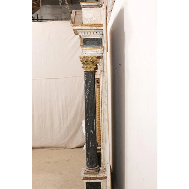 Alabaster Italian Grand Architectural Mirror, 19th Century For Sale - Image 8 of 12