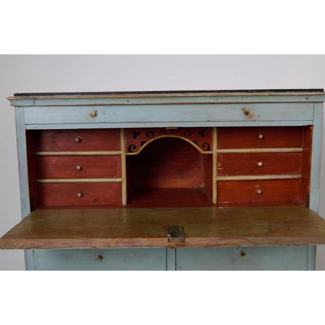 Wood Antique Folk Art Secretary Desk For Sale - Image 7 of 14