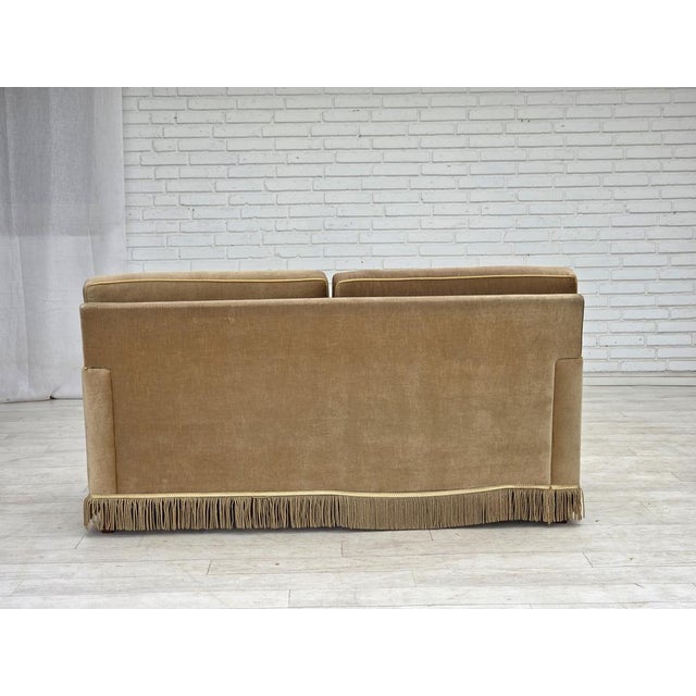 Danish 2-Seater Sofa in Honey Yellow Velour, 1970s For Sale - Image 11 of 17