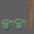 Bordallo Pinheiro Vintage Bordallo Pinheiro Portugal Green Vine Leaf Mugs Coffee Tea Cups - Pair For Sale - Image 4 of 7