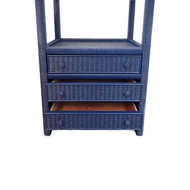 Pair of Henry Link Etageres in Navy For Sale - Image 9 of 10