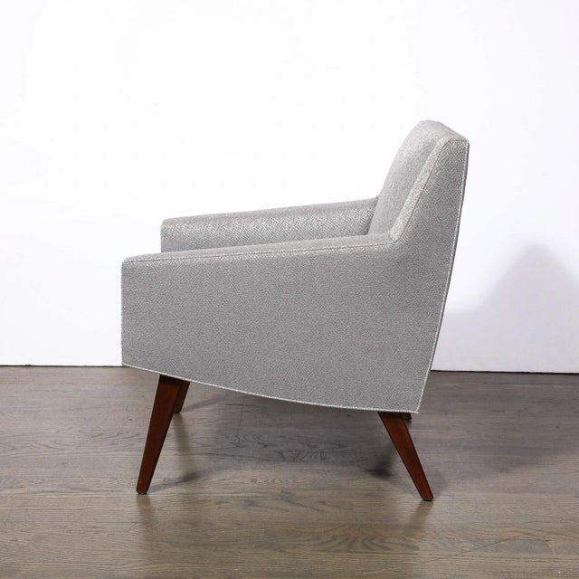 1960s 1960s Mid-Century Lounge Chairs in Holly Hunt Fabric & Tapered Hand-Rubbed Walnut Legs - Set of 2 For Sale - Image 5 of 12