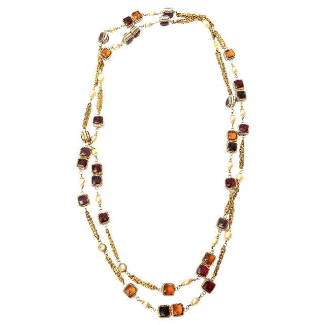 This is part of Chairish’s Costume Jewelry assortment. This exceptional and very rare hallmarked Chanel early vintage long...