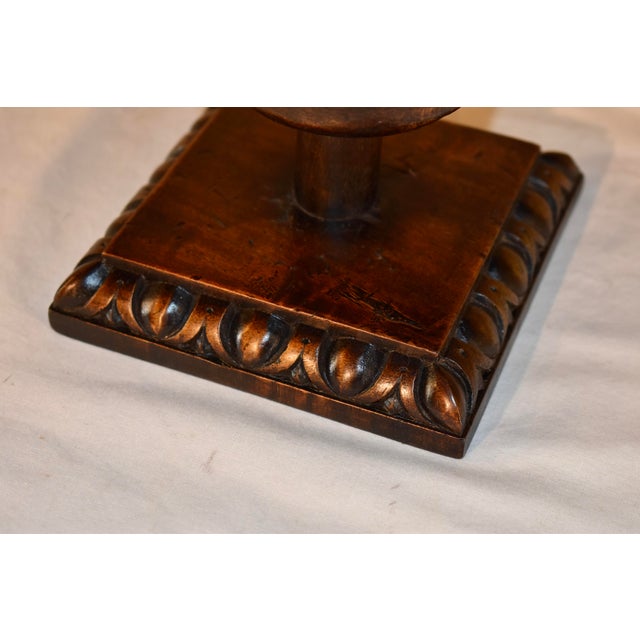 18th Century French Millinery Head on Stand For Sale In Greensboro - Image 6 of 8