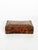 Rectangular wooden box, France, 1970s, characterized by a richly veined veneer, likely burl, offering a particularly...