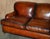 1 of 4 Hand Dyed Brown Leather Howards & Son Style Sofa Part of Suite For Sale - Image 3 of 18