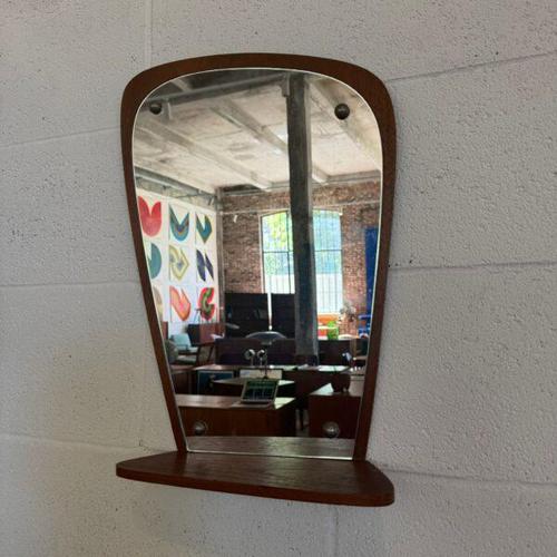 Teak Mirror with Shelf, Denmark, 1960 For Sale - Image 6 of 6