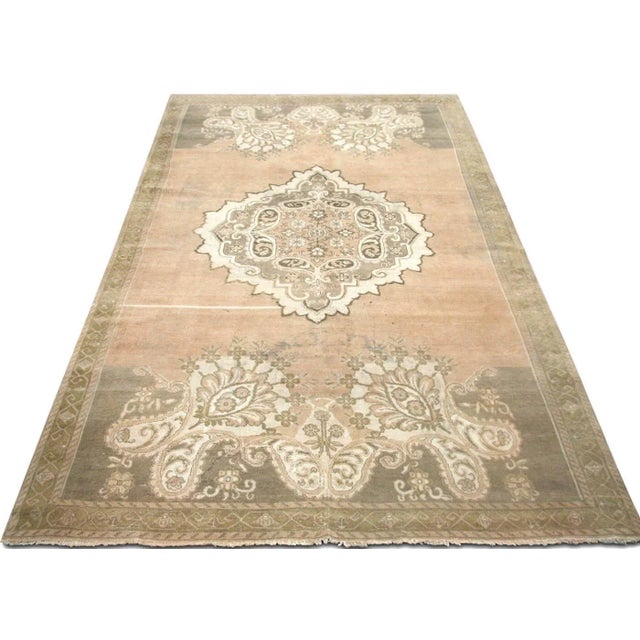 1960s 1960s Turkish Oushak Rug For Sale - Image 5 of 7