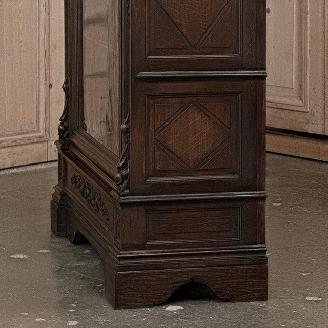 19th Century French Renaissance Revival Oak Vitrine ~ Bookcase For Sale - Image 15 of 18