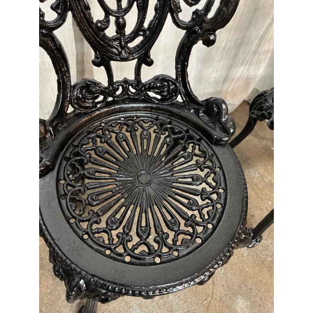 Antique Iron Outdoor Chairs, Pair For Sale - Image 4 of 4