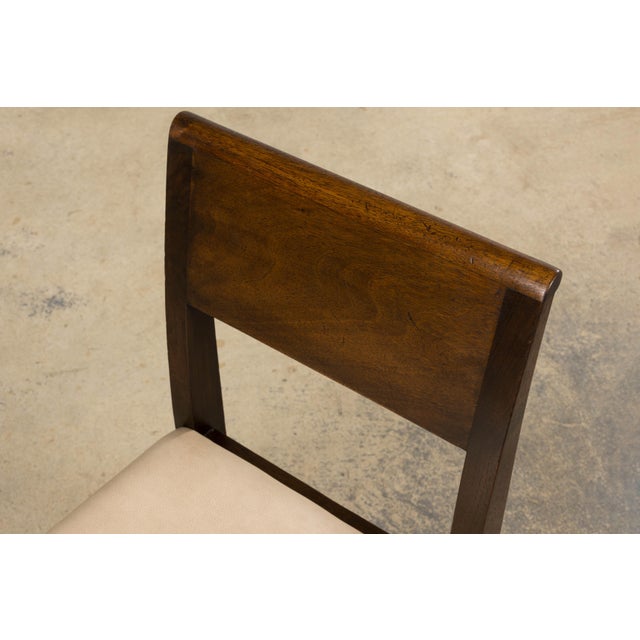 1930s French Art Deco Mahogany Side Chair W/ Cream Leather For Sale - Image 16 of 18