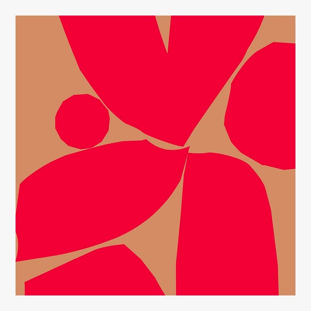 Mid-Century Modern Tulip in Red and Caramel Fine Art Print 32" X 45" by Liz Roache For Sale - Image 3 of 6