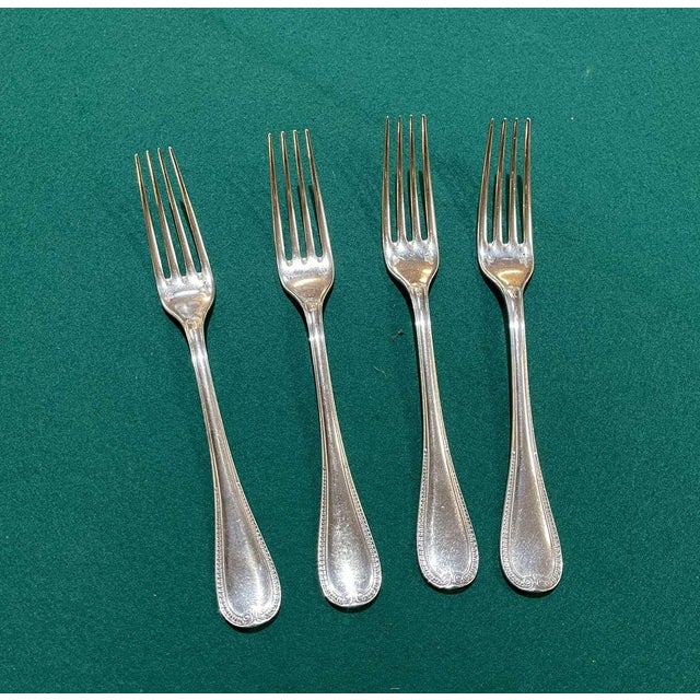 Large Silver-Plated Forks with Malmaison Pattern from Christofle, Set of 4 For Sale - Image 6 of 6