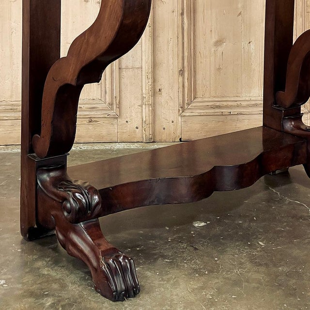 19th Century French Louis Philippe Period Mahogany Marble Top Console For Sale - Image 9 of 18