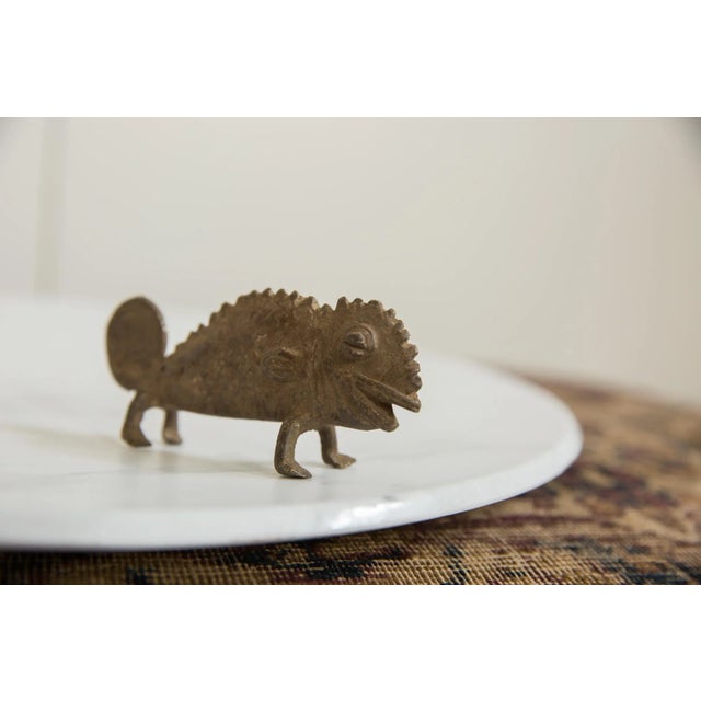African Vintage African Bronze Chameleon For Sale - Image 3 of 5