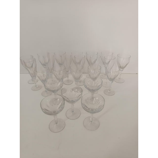 Crystal Drinking Glasses attributed to Val Saint Lambert, France, 1960s, Set of 2 For Sale - Image 4 of 9