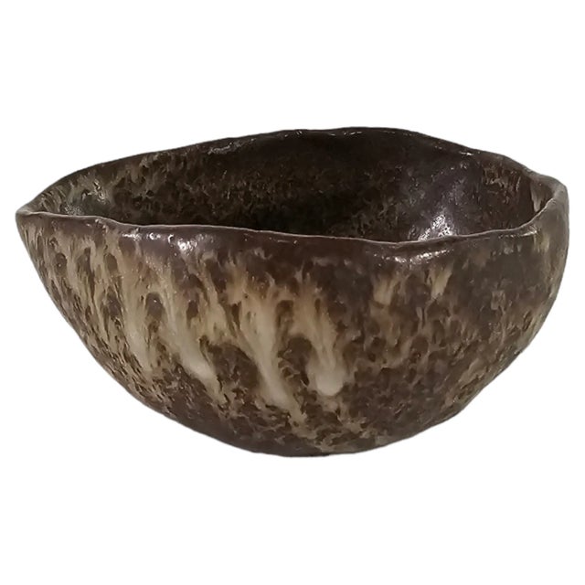 Modern Small Hand Thrown Organic Studio Pottery Bowl Signed Rubio c.1990s For Sale - Image 3 of 8