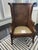 2000 - 2009 Lane Venture Carved Faux Bamboo Handwoven Caning Wingback Chair Usa For Sale - Image 5 of 11