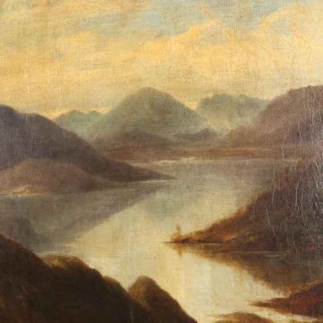 Textile William Barry, Mountain Landscape with Lake, 1890, Oil on Canvas, Framed For Sale - Image 7 of 12