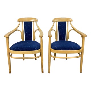 Curved Beech Chairs, Sweden, 1970, Set of 2 For Sale