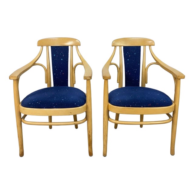 Curved Beech Chairs, Sweden, 1970, Set of 2 For Sale