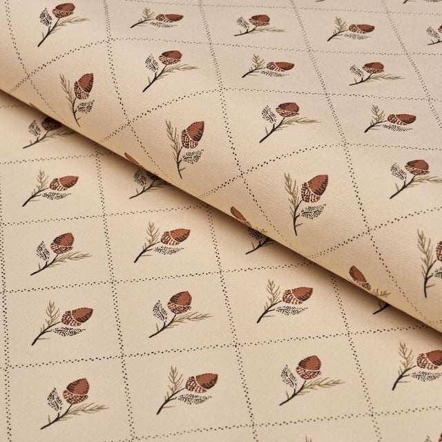 Schumacher Schumacher Holden Hand Print Fabric In Flax For Sale - Image 4 of 4