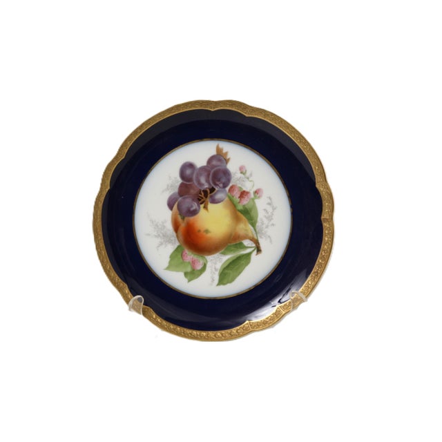 Victorian Rosenthal Gilted Hand-Painted Fruit Plates - Germany - Early 1900's For Sale - Image 3 of 5