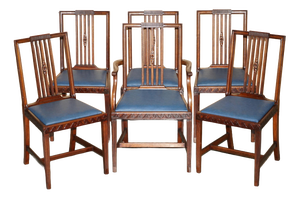 Antique English Victorian Hardwood Dining Chairs by James Jas Shoolbred, Set of 6