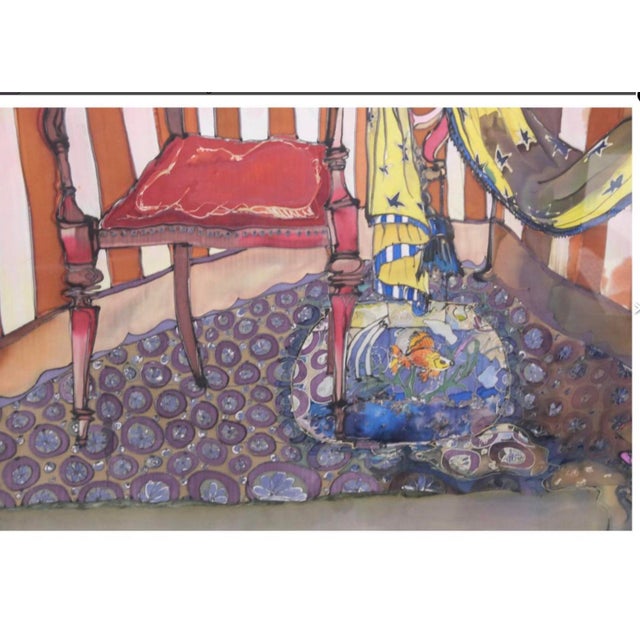 Last Photo: Shows this painting framed in a gilt frame. Only here for reference. European, Mid 20th century watercolor on...