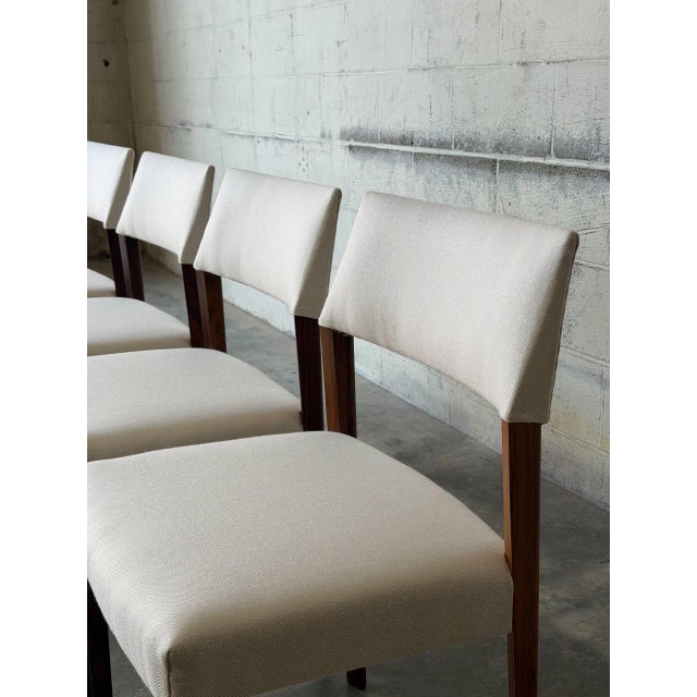 Wood Rosewood Upholstered Dining Chairs Set of 4 Vintage Mid-Century Modern 1960s For Sale - Image 7 of 10