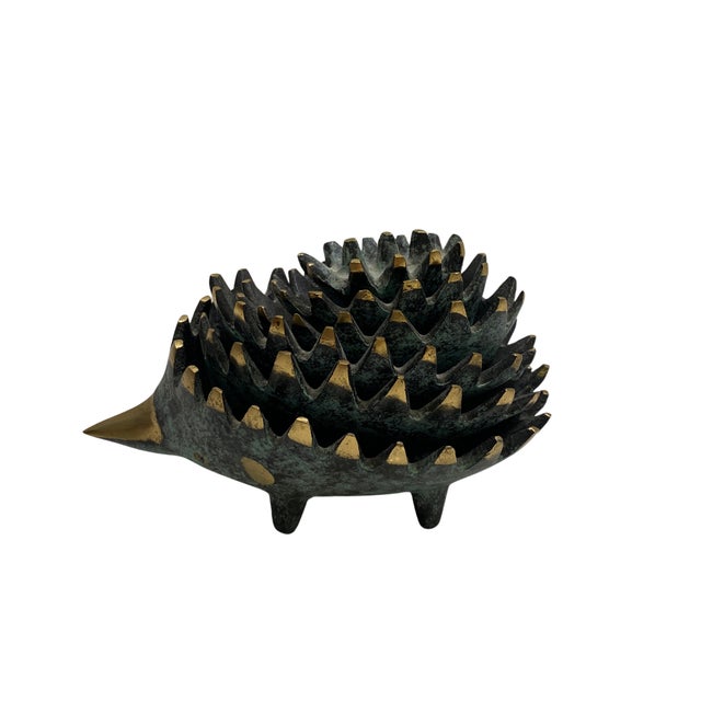 Walter Bosse Walter Bosse for Hertha Baller Hedgehog Ashtray 50s Blue Gold For Sale - Image 4 of 6