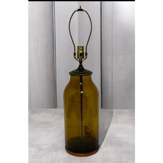 Vintage Blenko Glass Bottle Lamp For Sale - Image 4 of 4