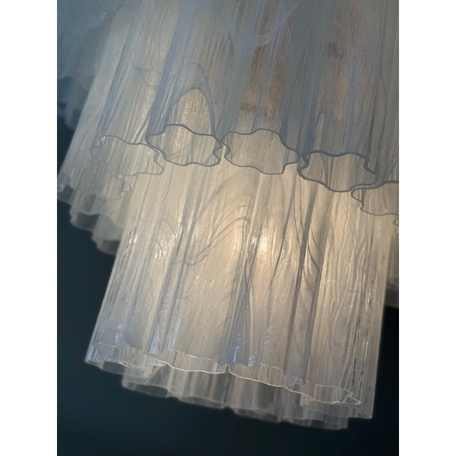 Large Bold Eclectic White Murano Chandeliers, Set of 2 For Sale - Image 11 of 13