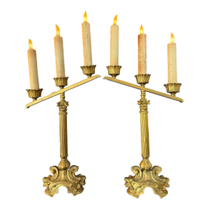 Antique Electric Tabletop Candlabras From an Old Church