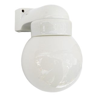 Porcelain Wall Lamp with Opal Glass Shade, Vienna, 1920s For Sale