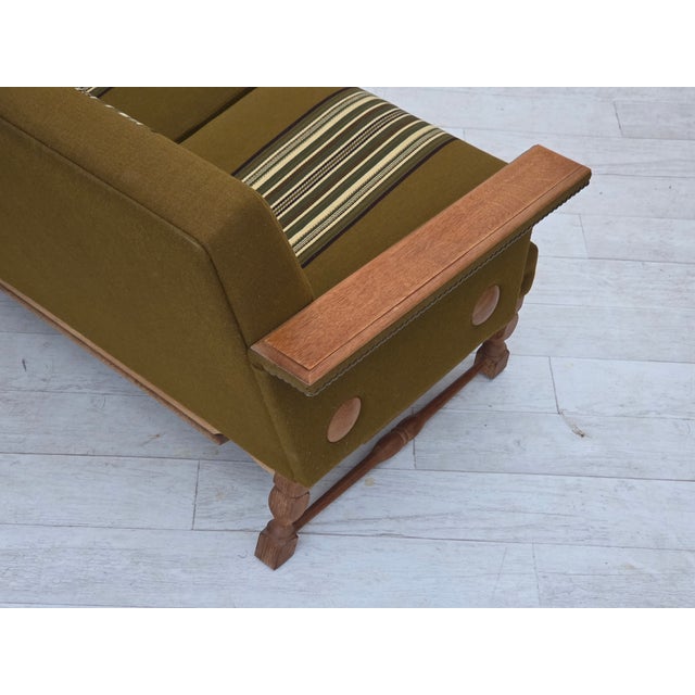 Wood Danish 3-Seater Sofa in Furniture Wool and Oak Wood, 1970s For Sale - Image 7 of 17