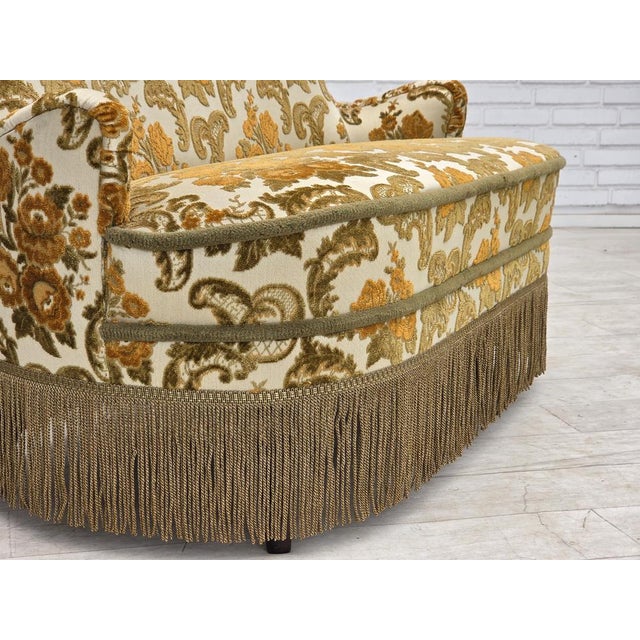 Small Danish 2-Seater Sofa in Brown/Beige Furniture Fabric, 1970s For Sale - Image 10 of 17