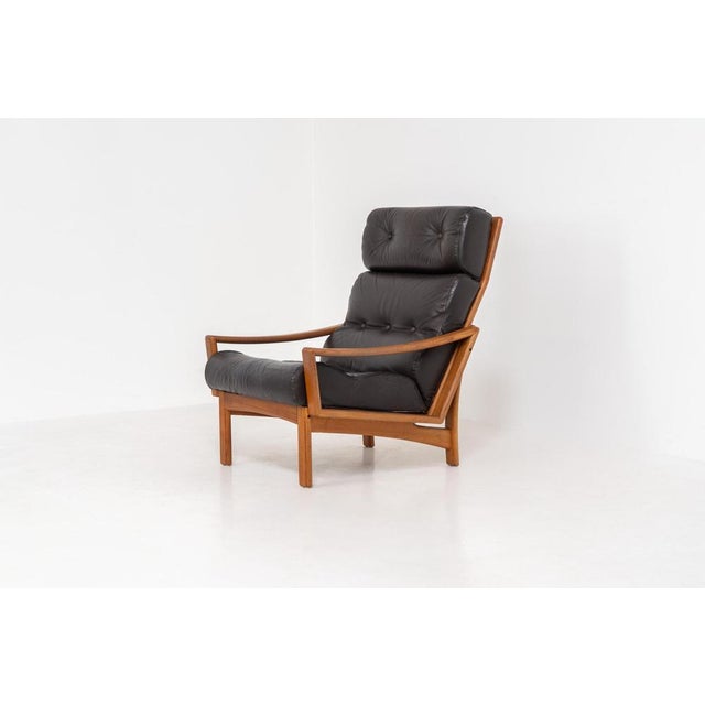 Wood Leather Easy Chair from Glostrup For Sale - Image 7 of 15