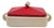 Ceramic Butter Dish with a Red Metal Lid, 1950s For Sale
