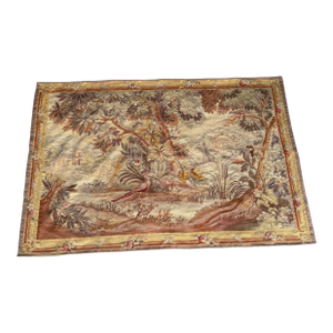 Hand Woven Flemish Tapestry of Birds and Folliage