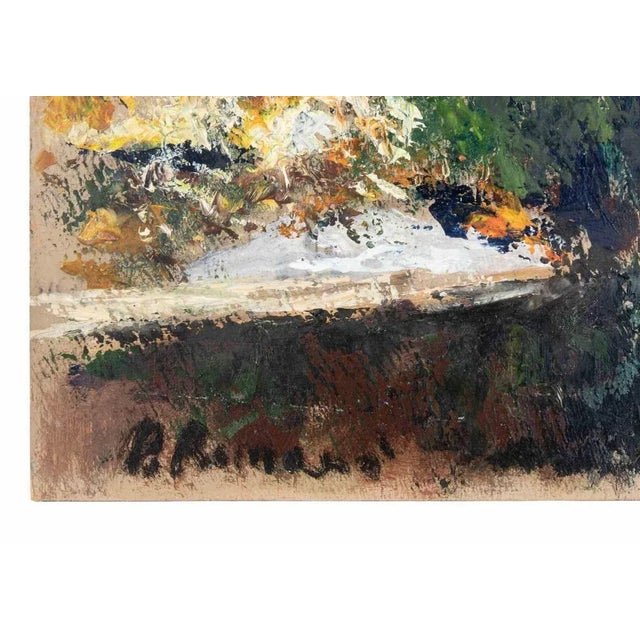 Contemporary Pino Romanò, View of Celio (Rome), Oil Painting, 1990s For Sale - Image 3 of 5